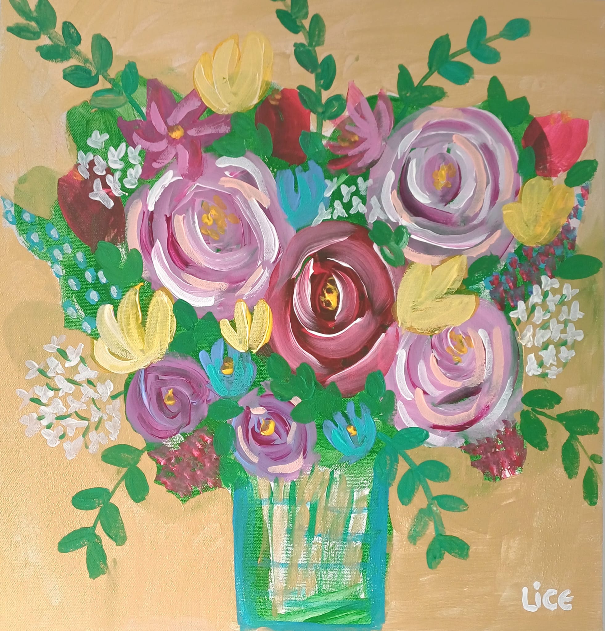 tableau floral Éclat de tendresse